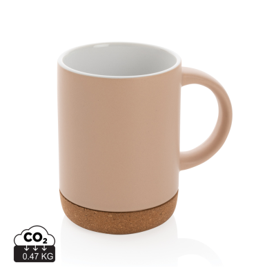 CERAMIC POTTERY MUG with Cork Base 280Ml in Brown