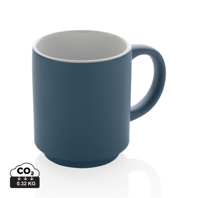 CERAMIC POTTERY STACKABLE MUG in Blue