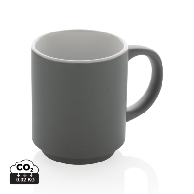 CERAMIC POTTERY STACKABLE MUG in Grey