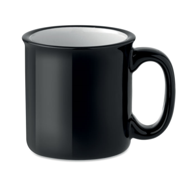 CERAMIC POTTERY VINTAGE MUG 240 ML in Black