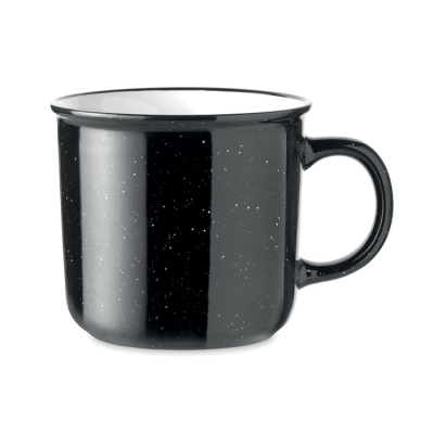 CERAMIC POTTERY VINTAGE MUG 400 ML in Black