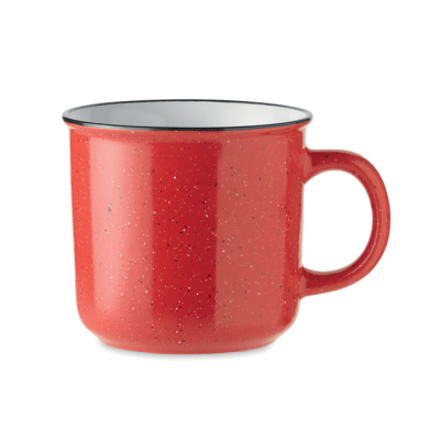 CERAMIC POTTERY VINTAGE MUG 400 ML in Red