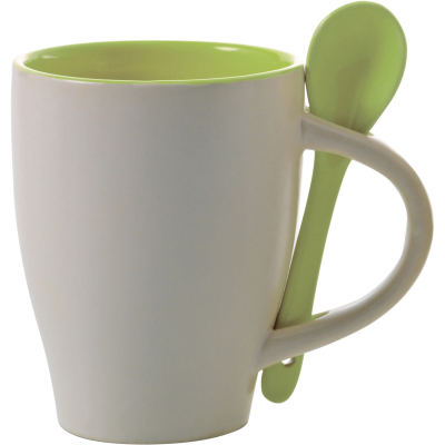 COFFEE MUG with Spoon (300Ml) in Lime