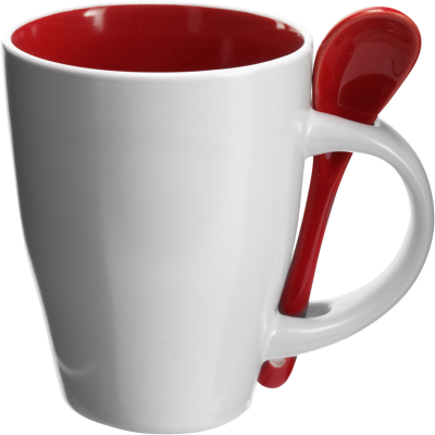 COFFEE MUG with Spoon (300Ml) in Red