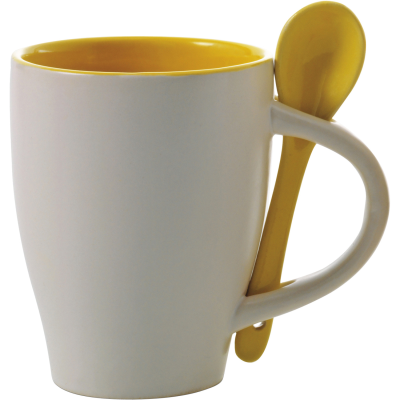 COFFEE MUG with Spoon (300Ml) in Yellow