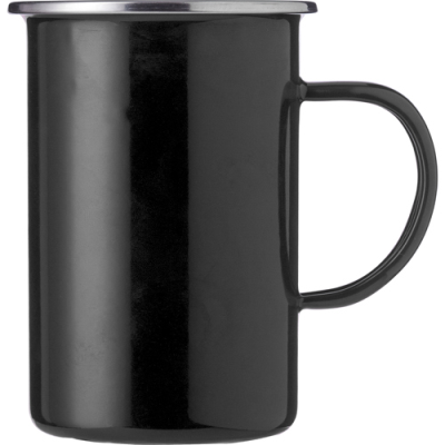 ENAMELLED STEEL MUG (550ML) in Black