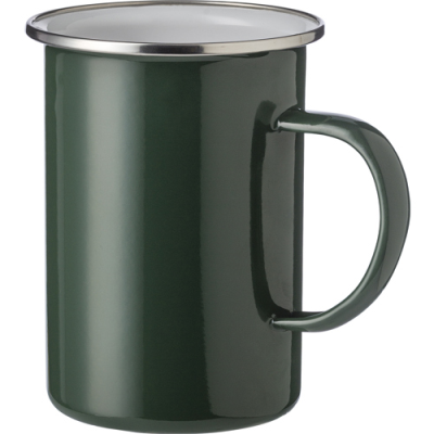 ENAMELLED STEEL MUG (550ML) in Green