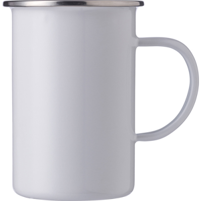 ENAMELLED STEEL MUG (550ML) in White