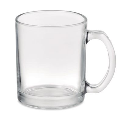 GLASS SUBLIMATION MUG 300ML in White