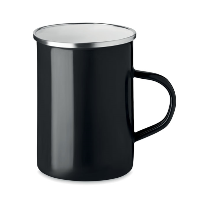 METAL MUG with Enamel Layer in Black