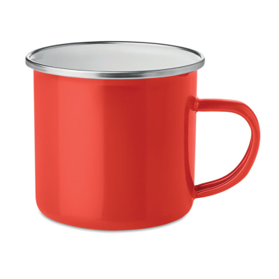 METAL MUG with Enamel Layer in Red