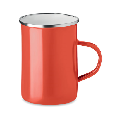 METAL MUG with Enamel Layer in Red