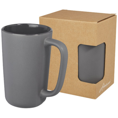 PERK 480 ML CERAMIC POTTERY MUG in Grey