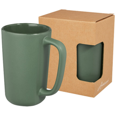 PERK 480 ML CERAMIC POTTERY MUG in Heather Green