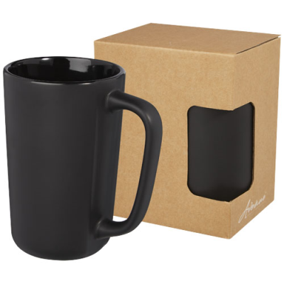 PERK 480 ML CERAMIC POTTERY MUG in Solid Black