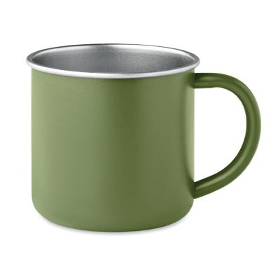 RECYCLED STAINLESS STEEL METAL MUG in Green