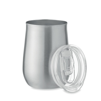 RECYCLED STAINLESS STEEL METAL MUG in Silver