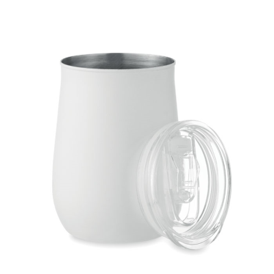 RECYCLED STAINLESS STEEL METAL MUG in White