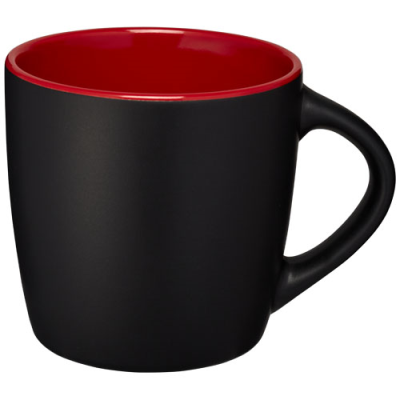 RIVIERA 340 ML CERAMIC POTTERY MUG in Solid Black & Red