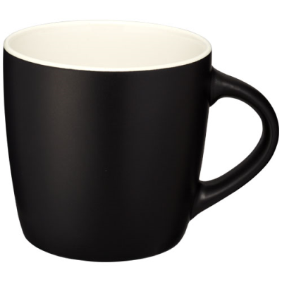 RIVIERA 340 ML CERAMIC POTTERY MUG in Solid Black & White