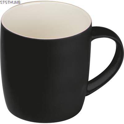 RUBBER CERAMIC POTTERY MUG in Black