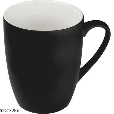 RUBBER CERAMIC POTTERY MUG in Black