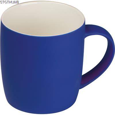 RUBBER CERAMIC POTTERY MUG in Blue