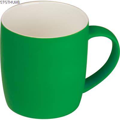 RUBBER CERAMIC POTTERY MUG in Green