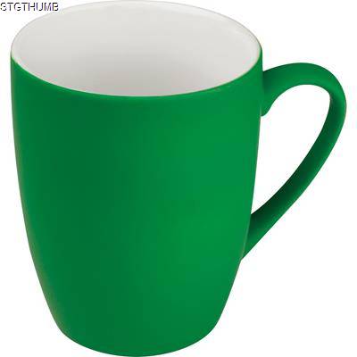 RUBBER CERAMIC POTTERY MUG in Green