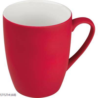 RUBBER CERAMIC POTTERY MUG in Red