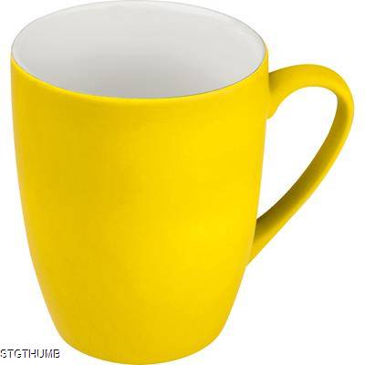 RUBBER CERAMIC POTTERY MUG in Yellow