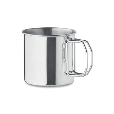 STAINLESS STEEL METAL MUG 330 ML in Silver