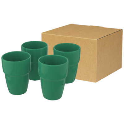 STAKI 4-PIECE 280 ML STACKABLE MUG GIFT SET in Green