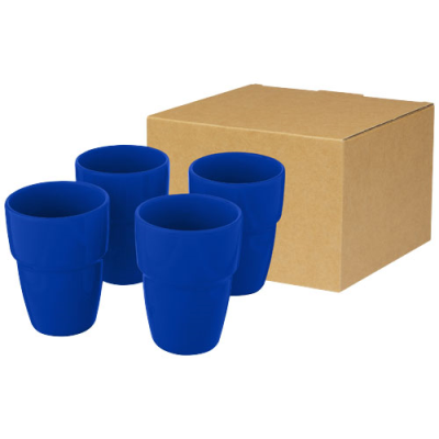 STAKI 4-PIECE 280 ML STACKABLE MUG GIFT SET in Medium Blue