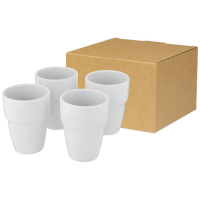 STAKI 4-PIECE 280 ML STACKABLE MUG GIFT SET in White