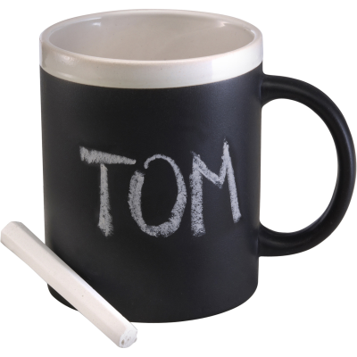 STONEWARE MUG with Chalks (300Ml) in Black & White