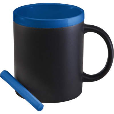 STONEWARE MUG with Chalks (300Ml) in Cobalt Blue