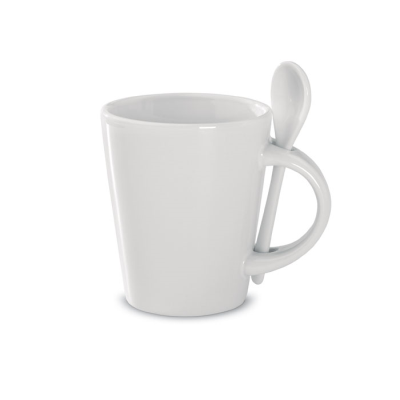 SUBLIMATION MUG with Spoon in White