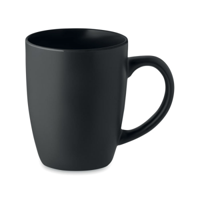 TWO TONE CERAMIC POTTERY MUG 290 ML in Black