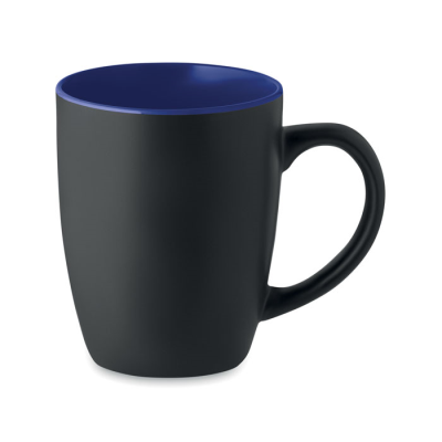 TWO TONE CERAMIC POTTERY MUG 290 ML in Blue