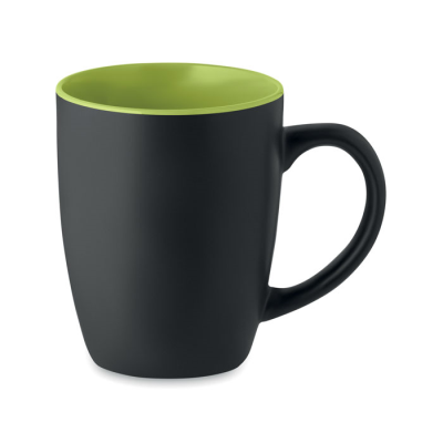 TWO TONE CERAMIC POTTERY MUG 290 ML in Green