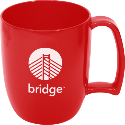 UK MANUFACTURED PRIME PLASTIC MUG - 330ML RED