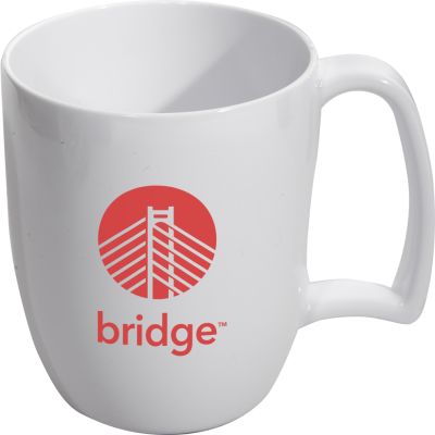 UK MANUFACTURED PRIME PLASTIC MUG - 330ML WHITE