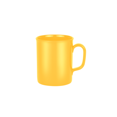 UK MANUFACTURED SPECTRA PLASTIC MUG - 275ML YELLOW