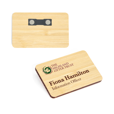 BAMBOO NAME BADGES in Brown