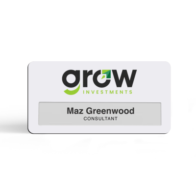 WINDOW NAME BADGE - 72MM x 38MM - PIN