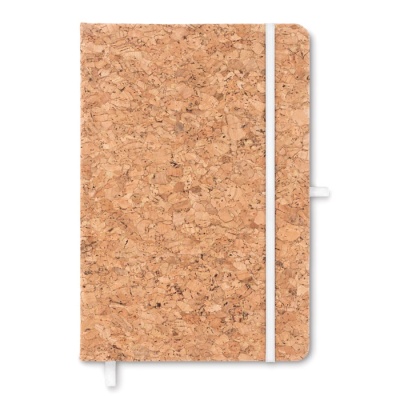 A5 CORK NOTE BOOK 96 LINED in White