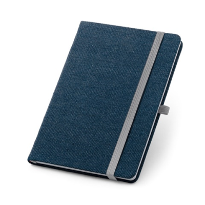 DENIM A5 NOTE BOOK in Denim Fabric with Lined Pages in Blue