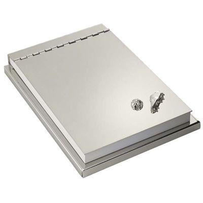 FOOTBALL METAL MEMO NOTE PAD HOLDER in Silver