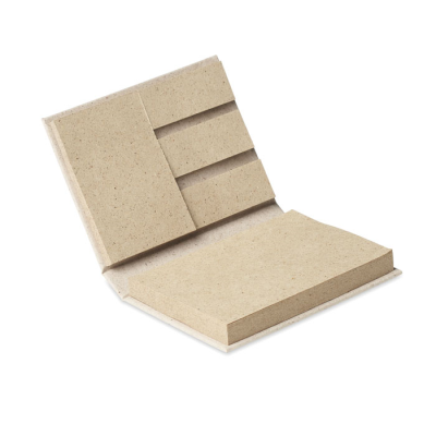 RECYCLED & GRASS STICKY MEMO PAD in Brown